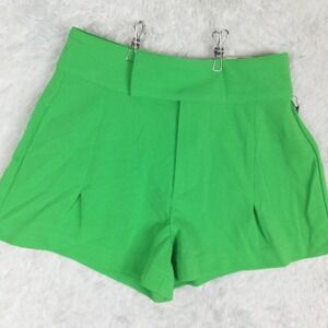Sincerely Jules Womens Shorts Trouser Pleated High Rise Green 3‎ New